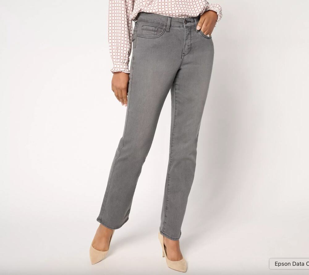 NYDJ Ellison Jeans Womens 18W Destiny Gray Straight Leg High Rise Lift Tuck NWT